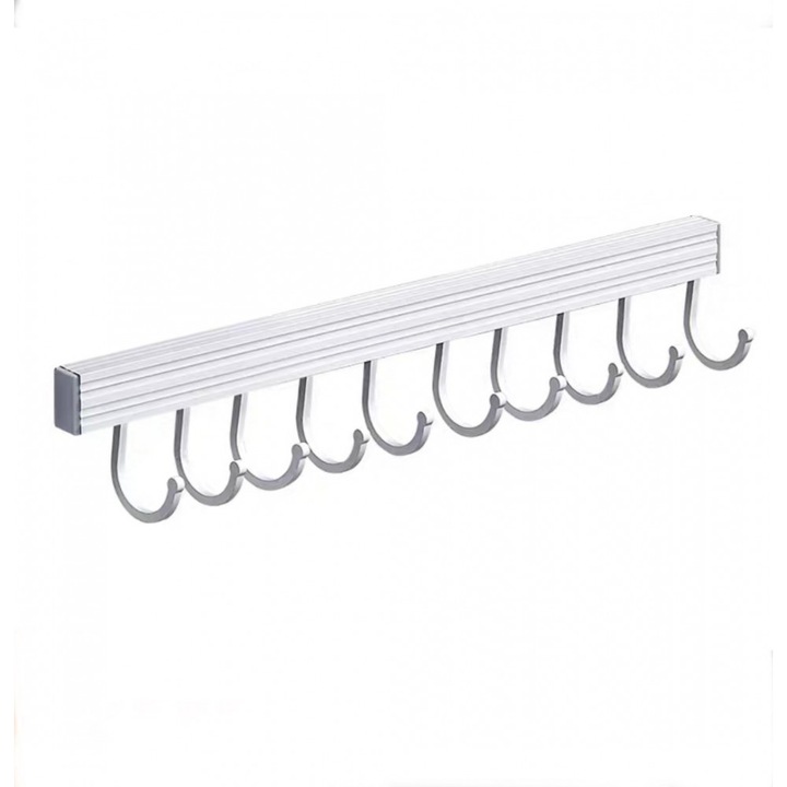 Cuier 10 brate, argintiu