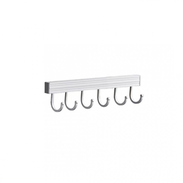 Cuier 6 brate, argintiu