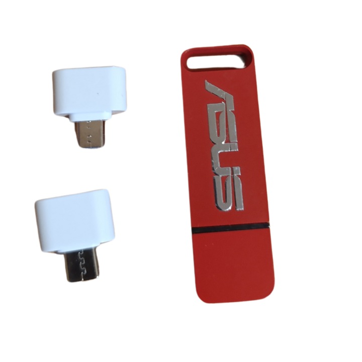 Memorie USB, Asus 1TB Usb 3.0, Protectie Avansata a Datelor, Rezistent la Apa/Socuri/Praf, Rosu cu 2 adaptoare