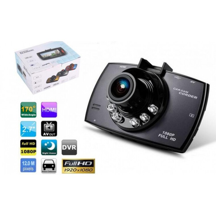 Camera auto DVR Novatek G30, 1080P Full HD, unghi 170°, suport HDMI, compacta