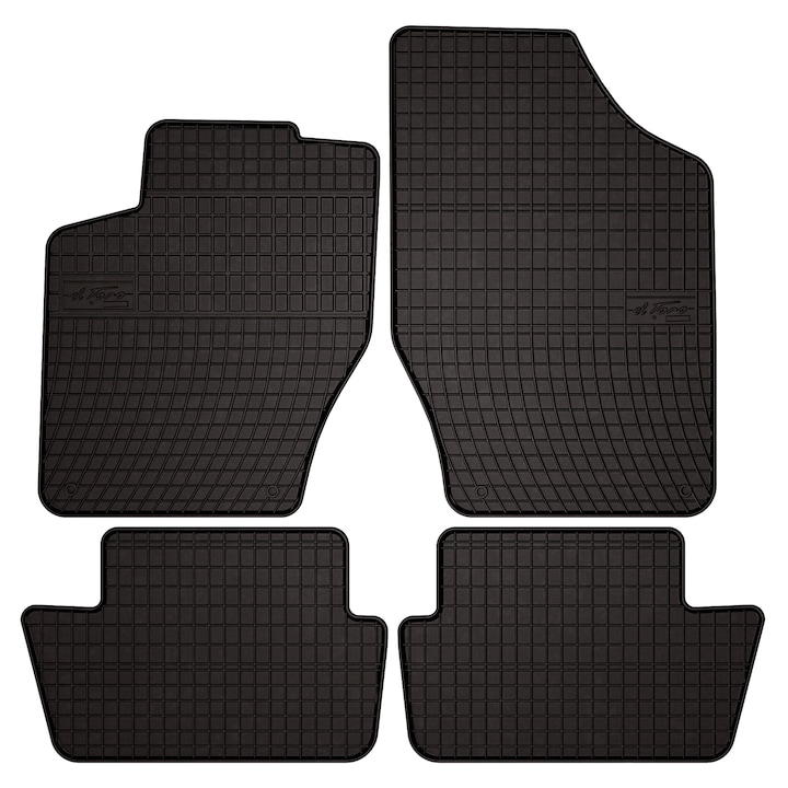 Set cauciuc covorase auto, 4 bucati, presuri auto, pentru: Citroen C4 II (2010-2018) hatchback, break negru, SolidPRO