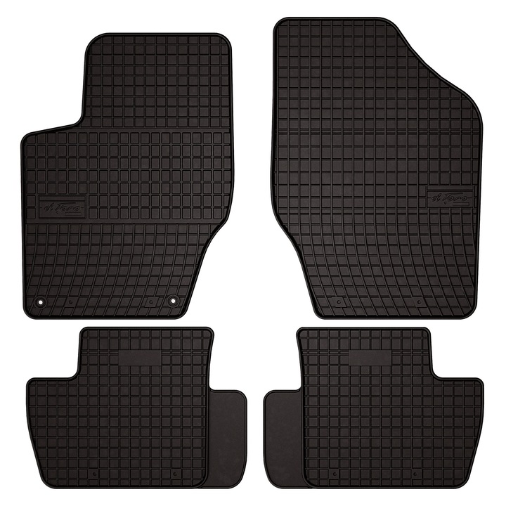 Set cauciuc covorase auto, 4 bucati, presuri auto, pentru: Citroen DS4 (2011-2015) hatchback negru, SolidPRO