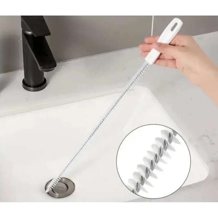 Perie metalica, flexibila, SyaMAG, pentru curatarea sifoanelor de scurgere sau a tevilor, 50 cm