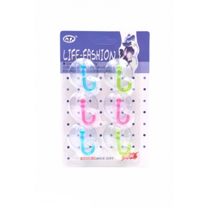 Комплект от 6 закачалки, залепващи, влагоустойчиви, тегло 2 кг, прозрачни