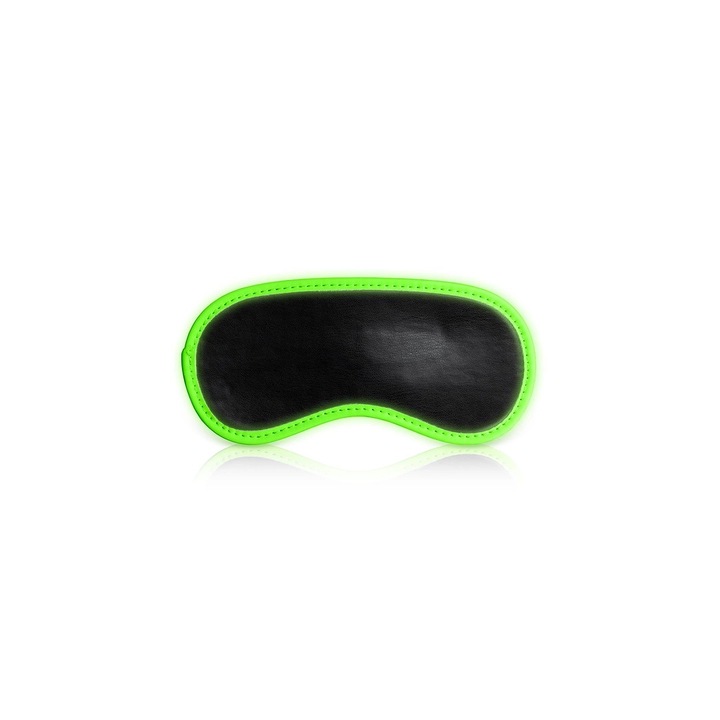 Masca BDSM Ouch! Glow in the Dark, detalii fluorescente, unisex, dimensiune unica