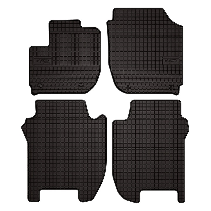 Set cauciuc covorase auto, 4 bucati, presuri auto, pentru: Honda Jazz IV (2015-2020) hatchback negru, SolidPRO