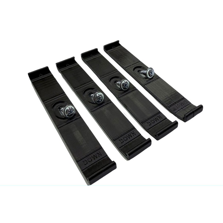 Set Suport Ultra Slim pentru numar inmatriculare, fata - spate, Negru, 4 bucati