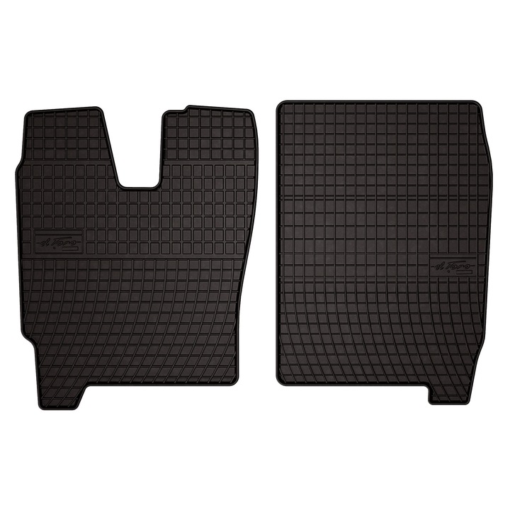 Set cauciuc covorase auto, 2 bucati, presuri auto, pentru: Iveco Eurocargo II (2002-2008) camion 160 negru, SolidPRO