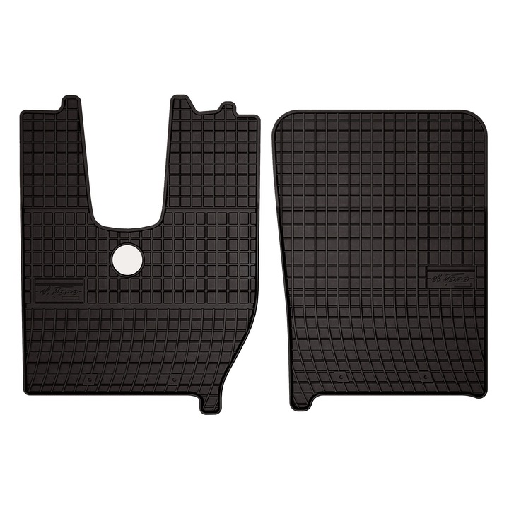 Set cauciuc covorase auto, 2 bucati, presuri auto, pentru: Iveco S-WAY (2019-) camion negru, SolidPRO