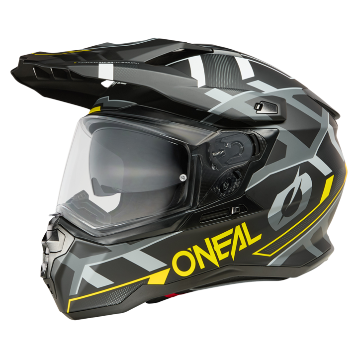 Casca enduro D-SRS SQUARE V.24 BLACK/NEON YELLOW/GRAY V.25, L