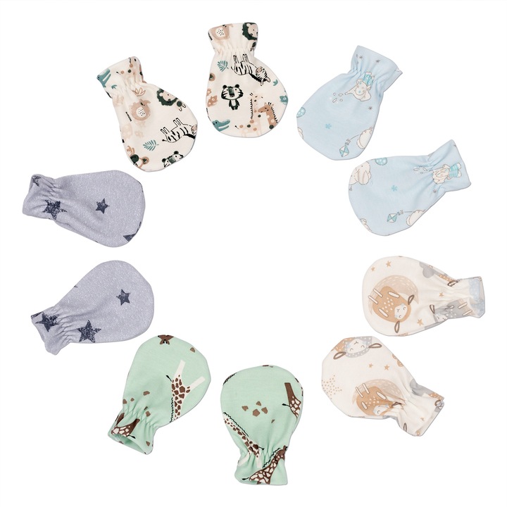 Set 5 perechi manusi bebe 0-3 luni Kidizi® Boys