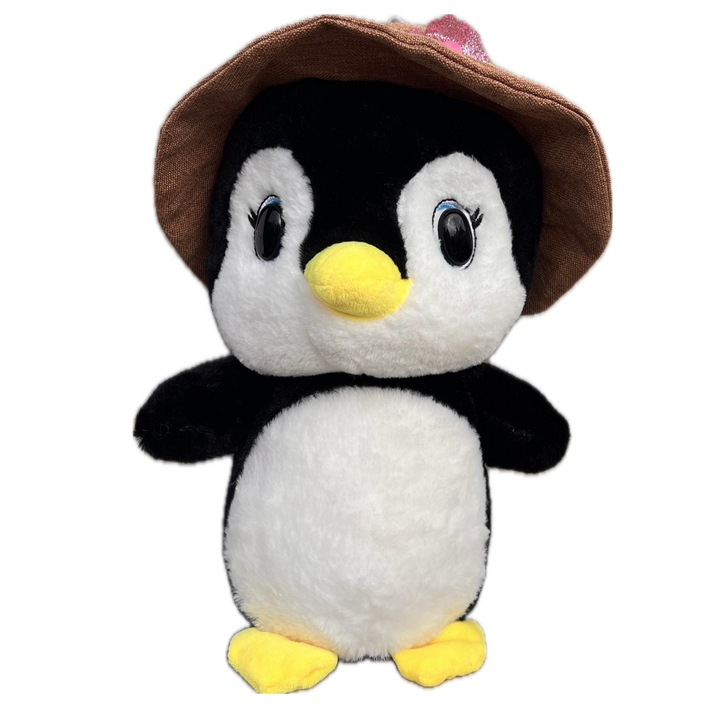 Jucarie plus, Pinguin cu palarie, 30 cm