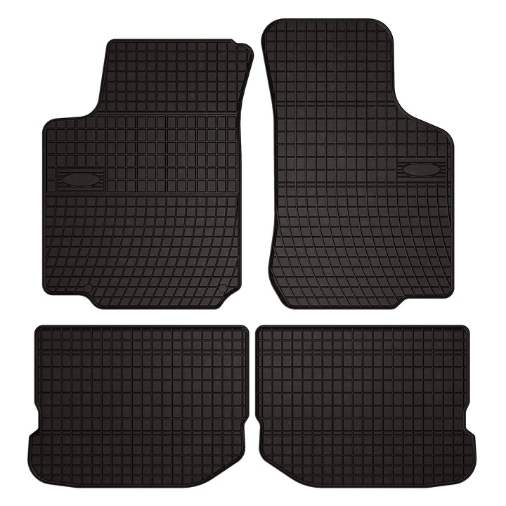 Set cauciuc covorase auto, 4 bucati, presuri auto, pentru: Skoda Octavia I (1996-2010) liftback, break, tur negru, SolidPRO