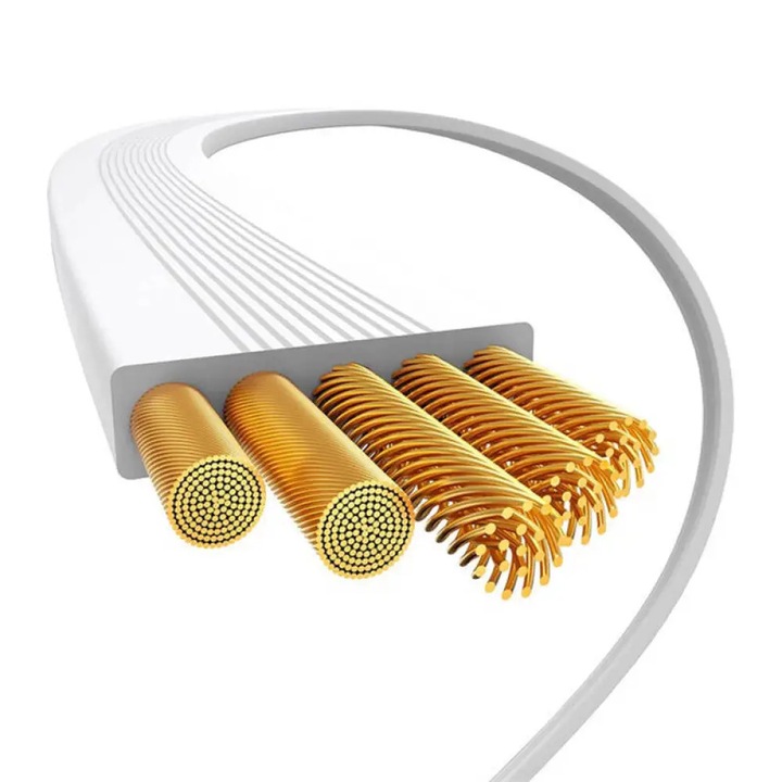 USB-C - USB-C töltőkábel, Baseus, 100 W, fehér, állítható hossza 35-100 cm