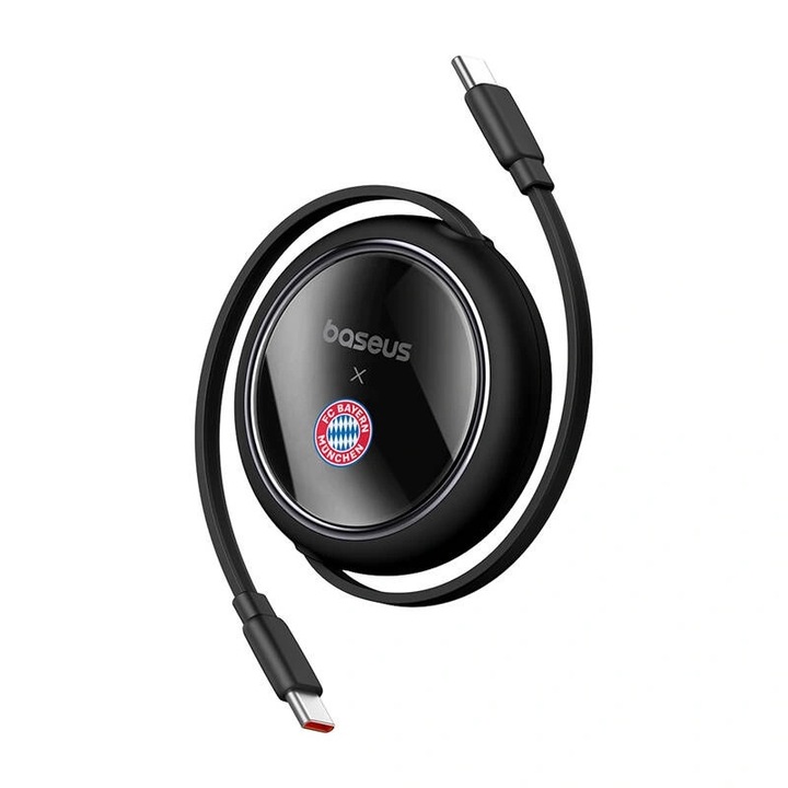 USB-C към USB-C кабел за зареждане, Baseus, 100W, черен, регулируема дължина 35-100 см