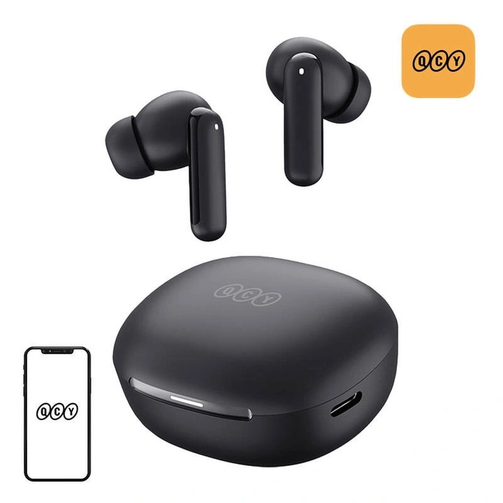 Casti Wireless QCY MeloBuds HT16, ANC, IPX4, alb, dimensiuni 24x21.6x30.8mm