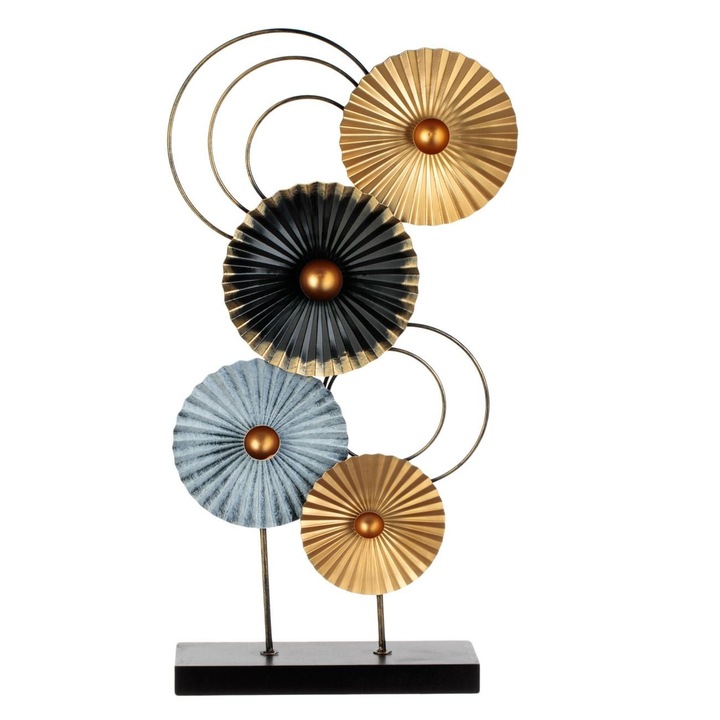 Fém dekoráció, legyező modell, többszínű, 26x10x54cm, MYONNA IT & E-COMMERCE ®