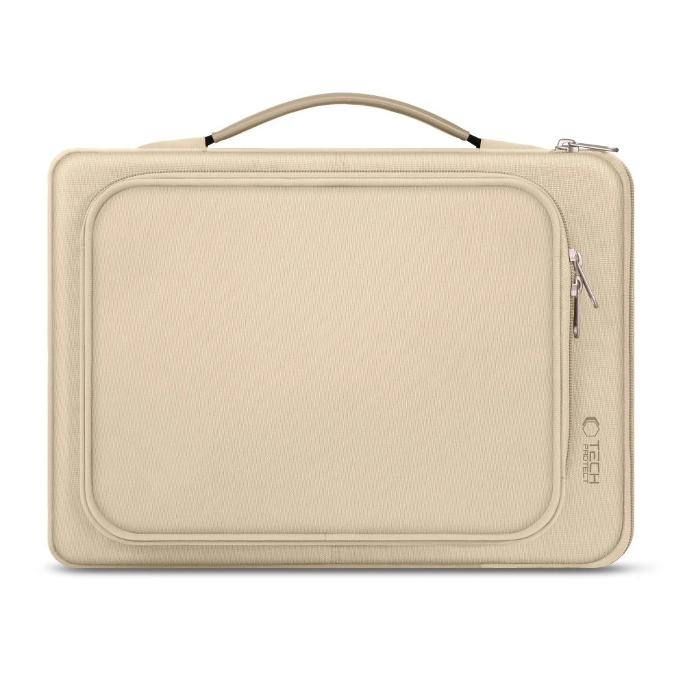 Geanta laptop Tech-Protect Basic Bag, 15-16 inci, bej de desert, dimensiuni 410x280x40mm