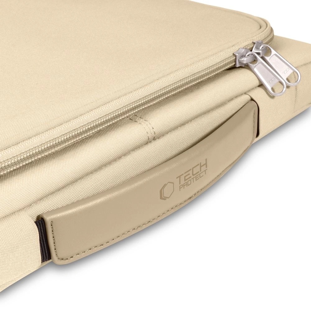 Geanta laptop Tech-Protect Basic Bag, 15-16 inci, bej de desert, dimensiuni 410x280x40mm