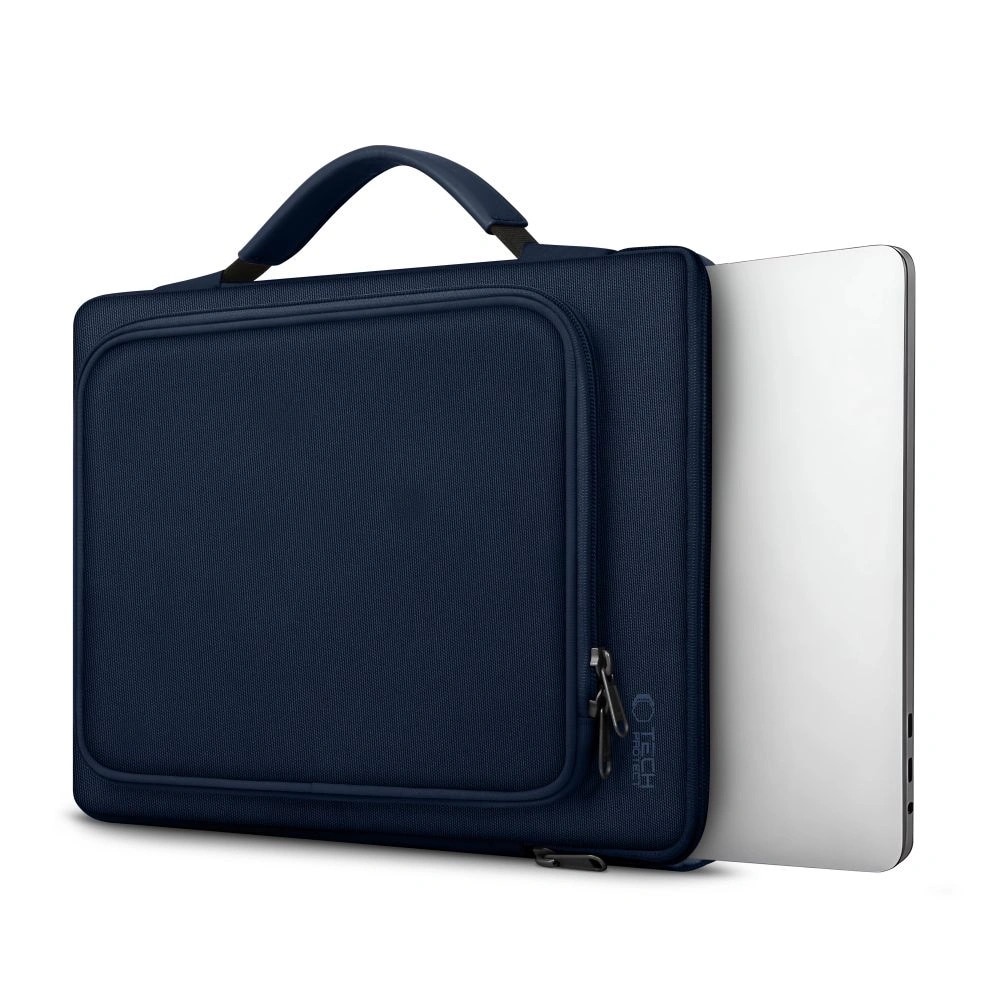 Geanta laptop Tech-Protect Basic Bag, 15-16 inci, albastru marin, dimensiuni 410x280x40mm, set 1 husa