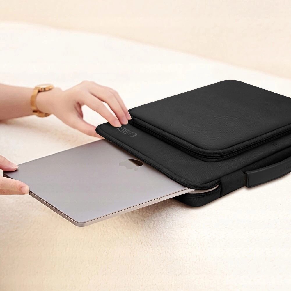 Geanta laptop Tech-Protect Basic Bag, 13-14 inci, neagra, dimensiuni 350x255x45mm