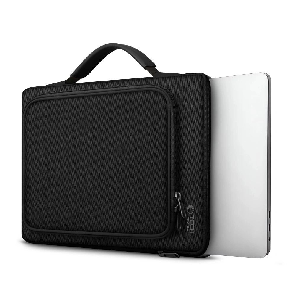 Geanta laptop Tech-Protect Basic Bag, 13-14 inci, neagra, dimensiuni 350x255x45mm