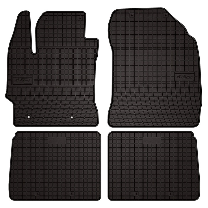Set cauciuc covorase auto, 4 bucati, presuri auto, pentru: Toyota Corolla E16 (2013-2019) sedan, hatchback negru, SolidPRO