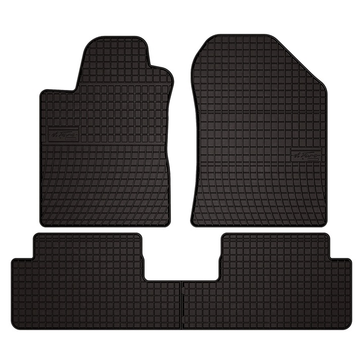 Комплект гумени стелки, 4 броя, стелки, за: Toyota Corolla Verso II (2004-2009) миниван черни, SolidPRO