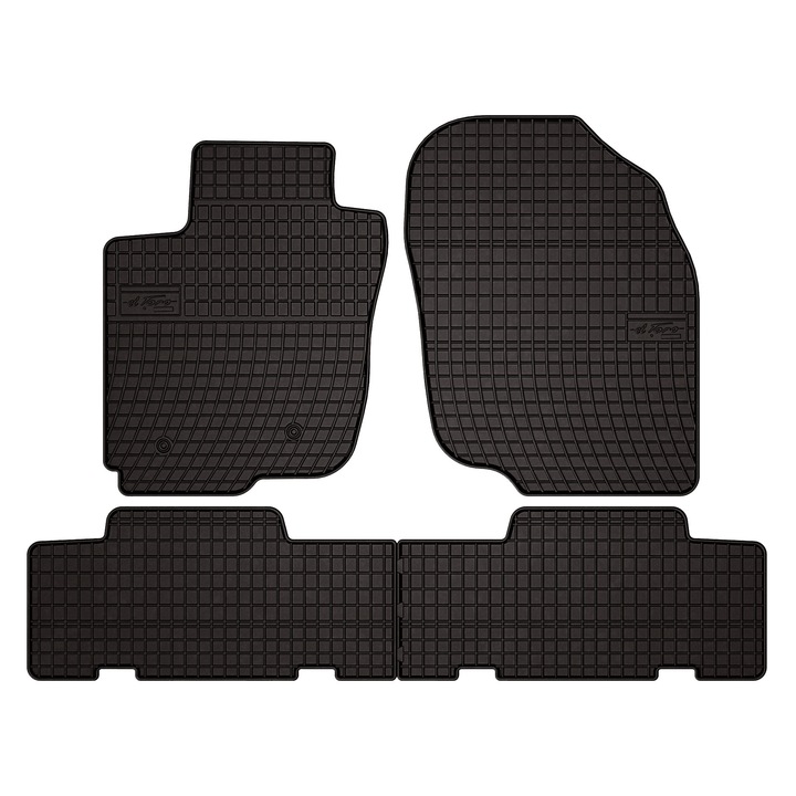Set cauciuc covorase auto, 4 bucati, presuri auto, pentru: Toyota RAV4 III (2006-2013) SUV negru, SolidPRO