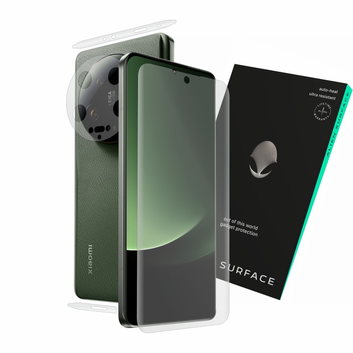 Védőfólia, kompatibilis a Xiaomi 13 Ultra készülékkel, kijelzővédő, 2x kamerakészlet és oldalsó borítás, Alien Surface