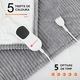 Patura Electrica Horigen® ComfyHeat, 200W, 200 x 180 cm, Incalzire Rapidat, Telecomanda, Ultra Soft, Timmer Auto-OFF, 5 Trepte de Caldura, Material 220 GSM, Instalatie Incalzire Japoneza, Curatare Masina Spalat, Gri