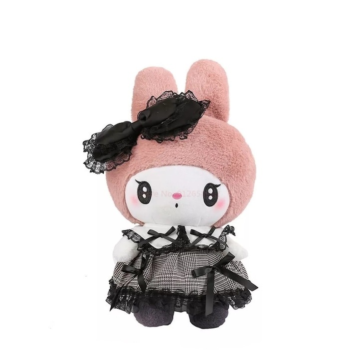 Jucarie de plus Virtual Trend®, Kuromi, 23 cm, Negru, Maro