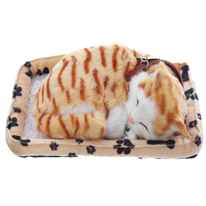 Pisica interactiva Virtual Trend®, cu Cosulet, Doarme, Miauna si da din Coada