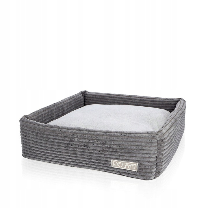 Легло за куче CUBE, DOTTY, сиво, 50x50см, комплект с мека възглавница