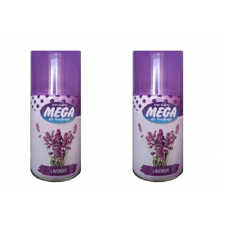 Опаковка за пълнене на освежител за въздух MEGA, LAVANDER, 2x205мл