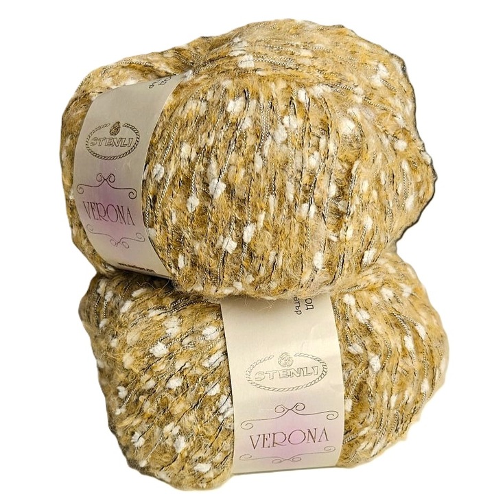 Set 2 buc fir textil Stenli Verona, 100g/200m, galben mustar, cod 7