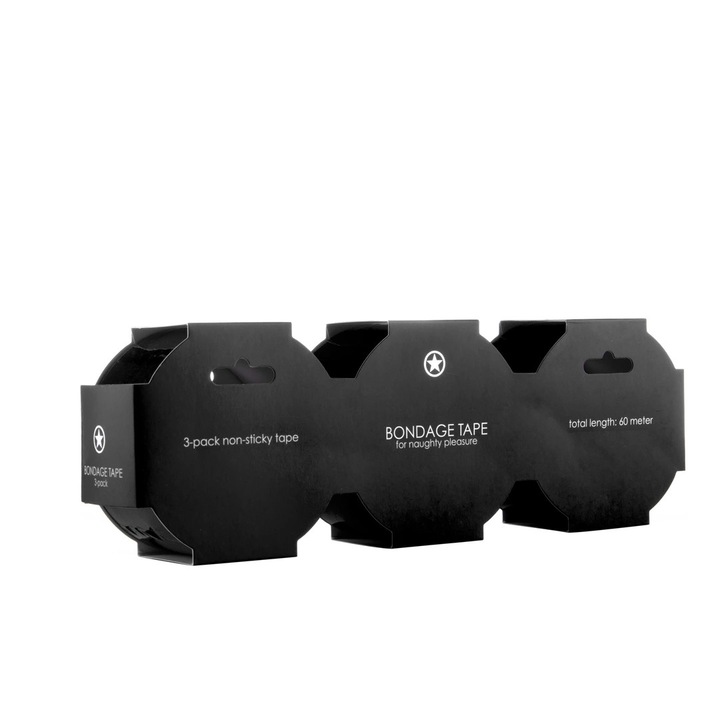 Set 3 benzi de bondage, Ouch! by Shots, negru