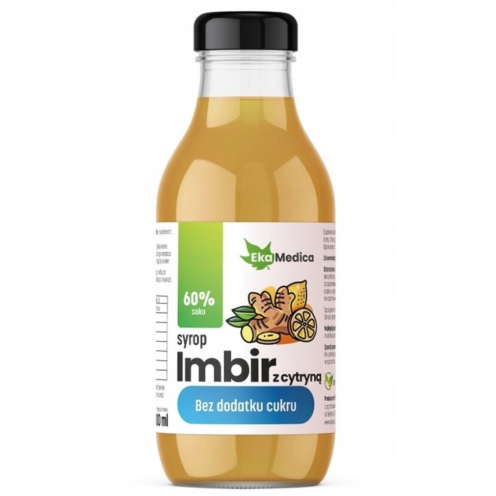 Sirop de Ghimbir cu Lamaie fara Zahar Adaugat, EkaMedica Sp, 300 ml