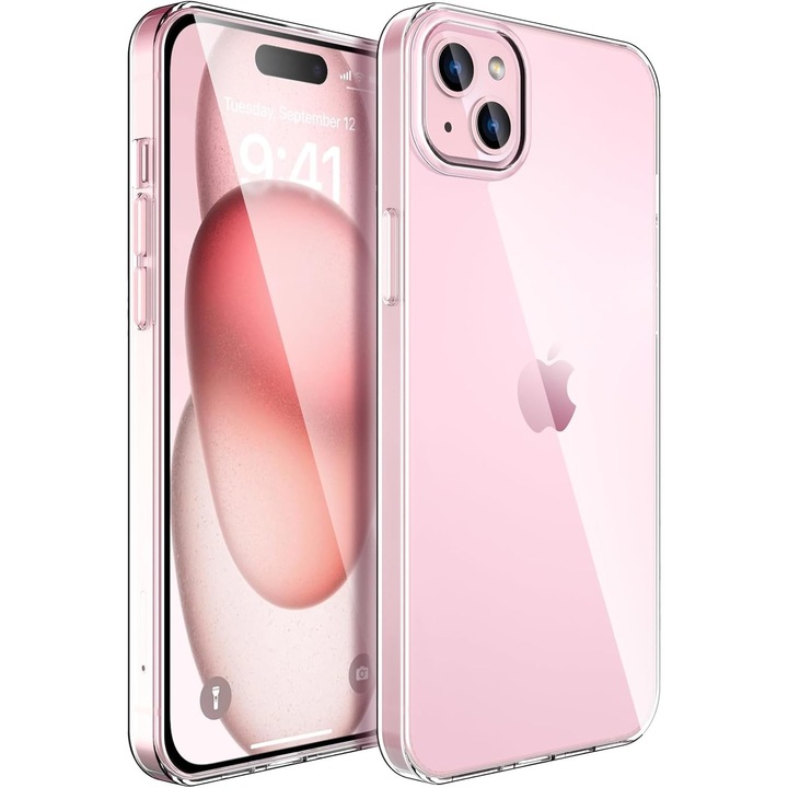 Силиконов защитен калъф, за Apple iPhone 15, компютър, удароустойчив, удароустойчив, прозрачен