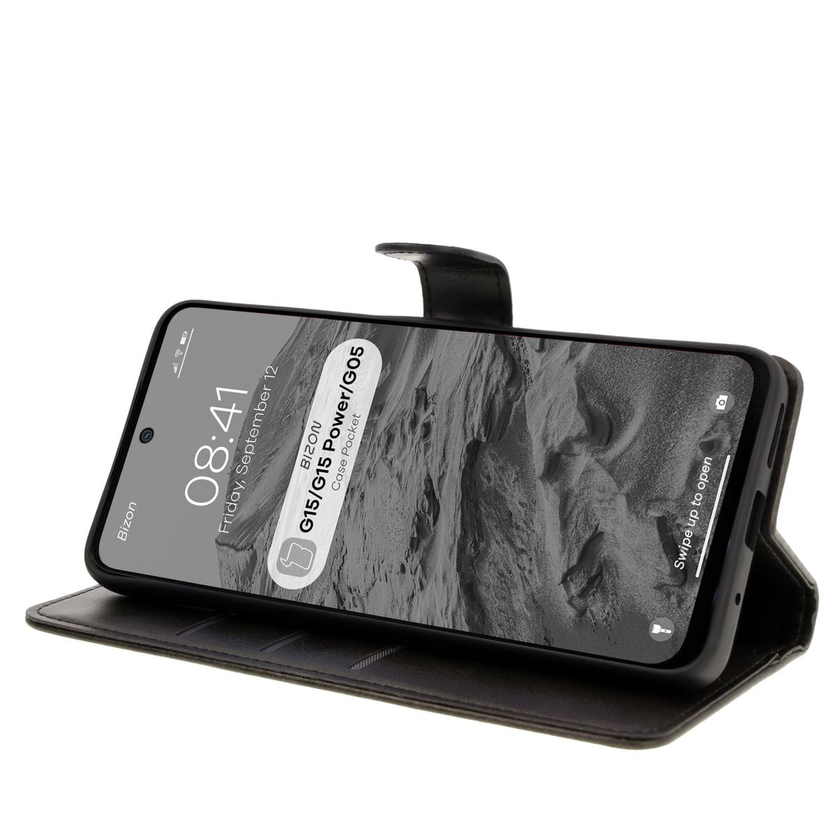 Husa Bizon Case Pocket pentru Motorola Moto G15 / G15 Power / G05, negru