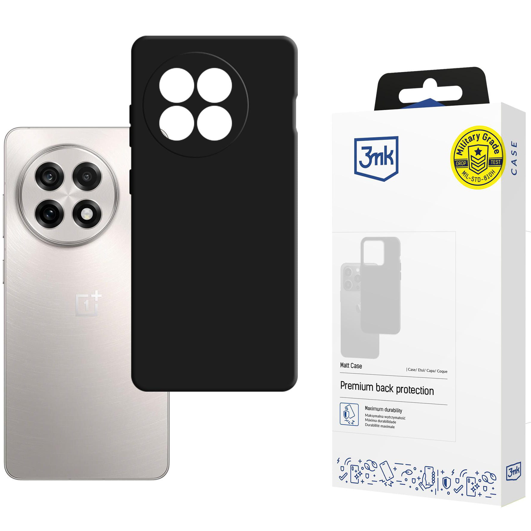 Husa 3mk Matt Case pentru OnePlus 13R, negru