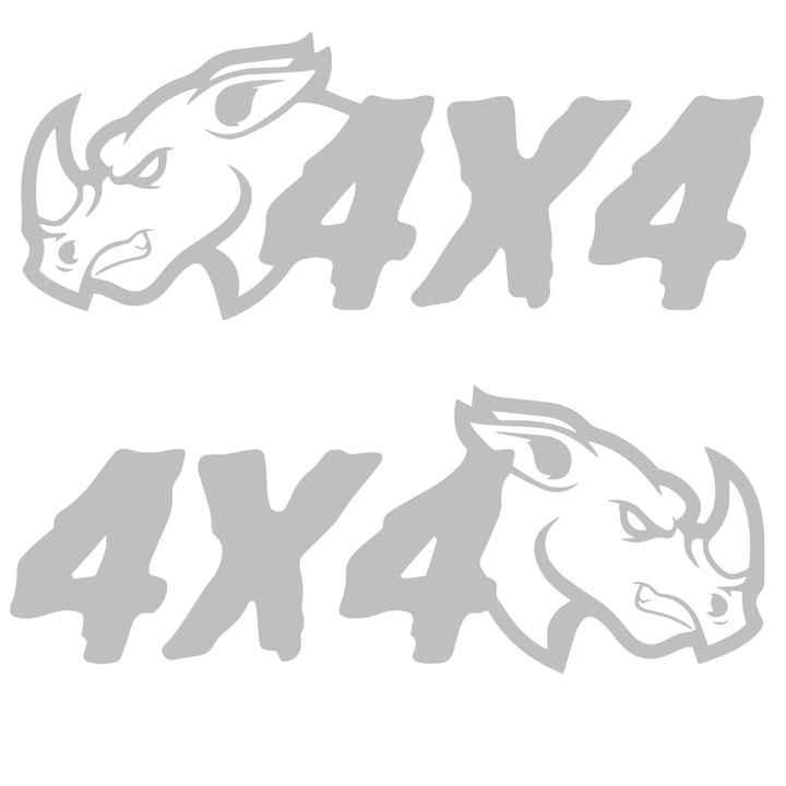 Set 2 Stickere Off Road, Rino 4x4, Gri, 30cm