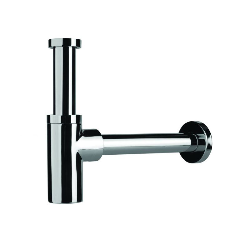 Sifon cilindric din alama cromata, Plastrno