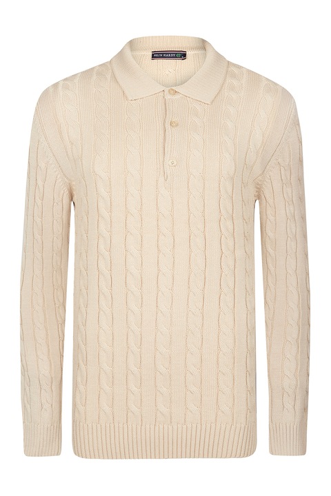 Felix Hardy, Pulover polo cu model torsade, Bej deschis