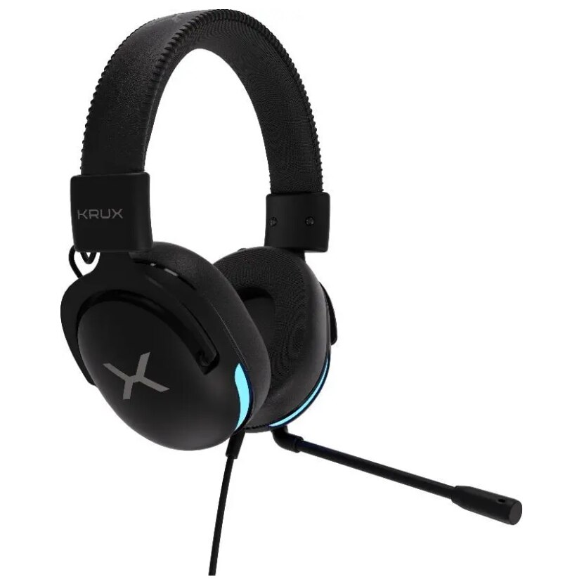 Casti cu fir Krux Crave RGB KRXC015 cu microfon On-ear Negru