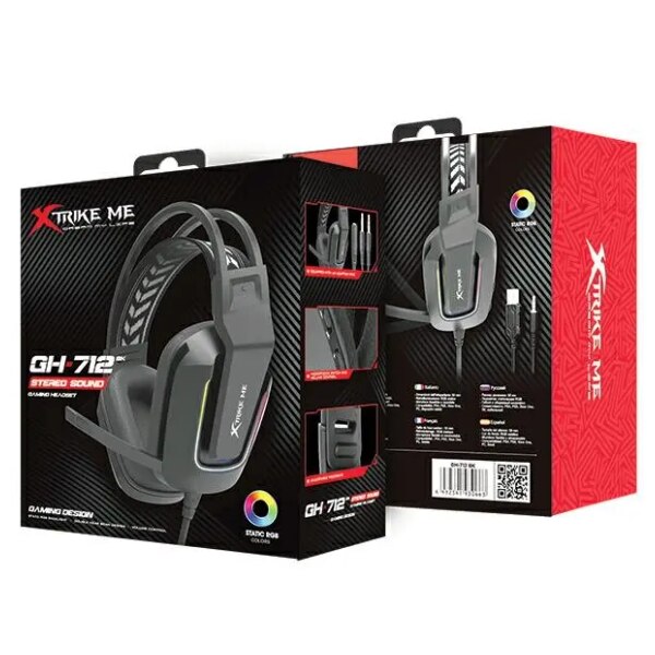 Casti cu fir cu microfon Xtrike Me GH-712 In-ear Negru