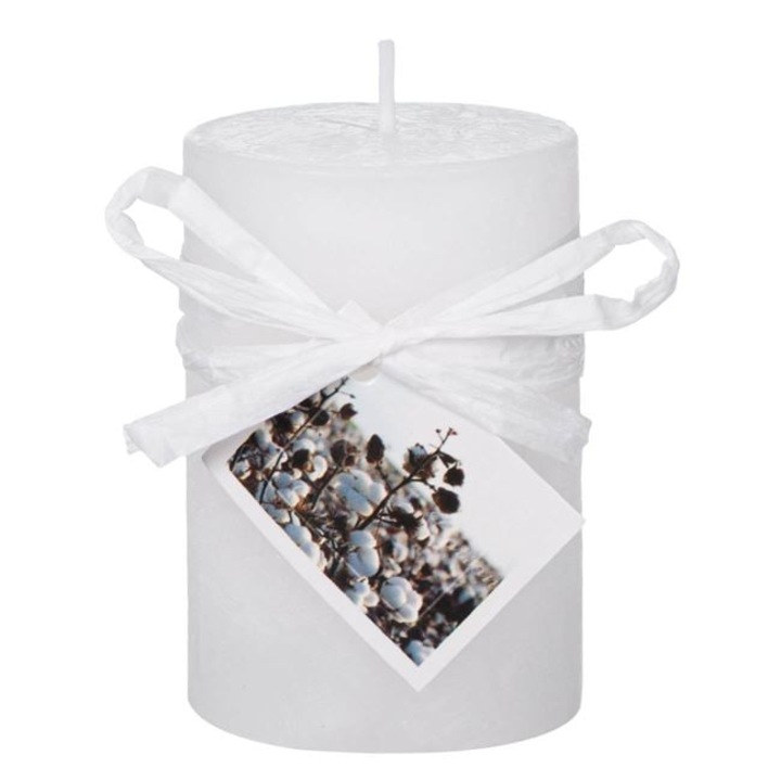 Бяла памучна ароматизирана свещ Ø5x7.5см