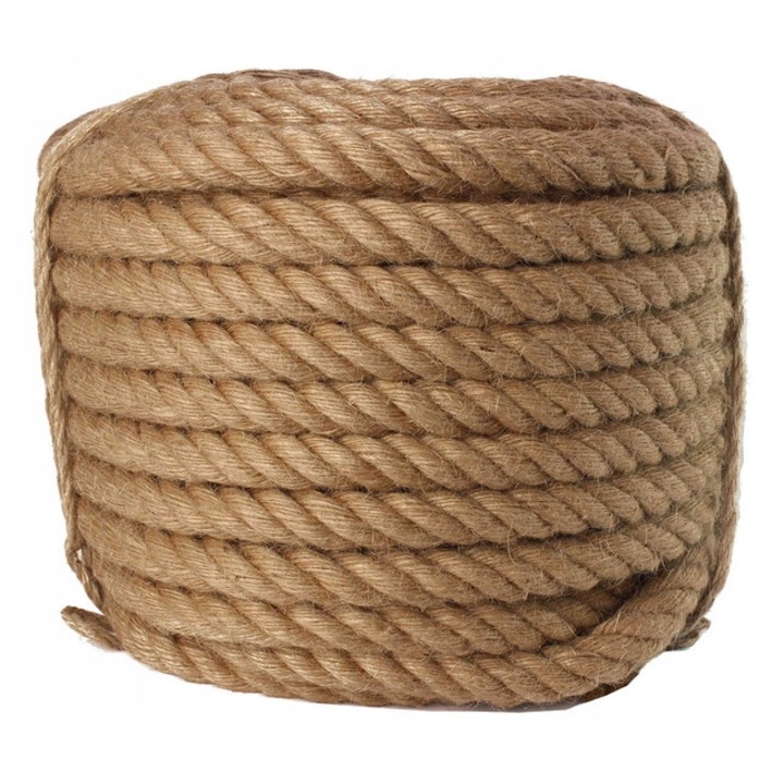 Sfoara decorativa din iuta, 30mm, 20m, naturala, 3-zila