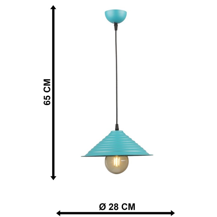 Candelabru Alaska Turquoise, 1xE27, Design Modern, max. 60W