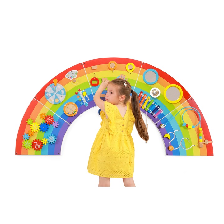 Jucarie de perete cu activitati, Curcubeu, Viga